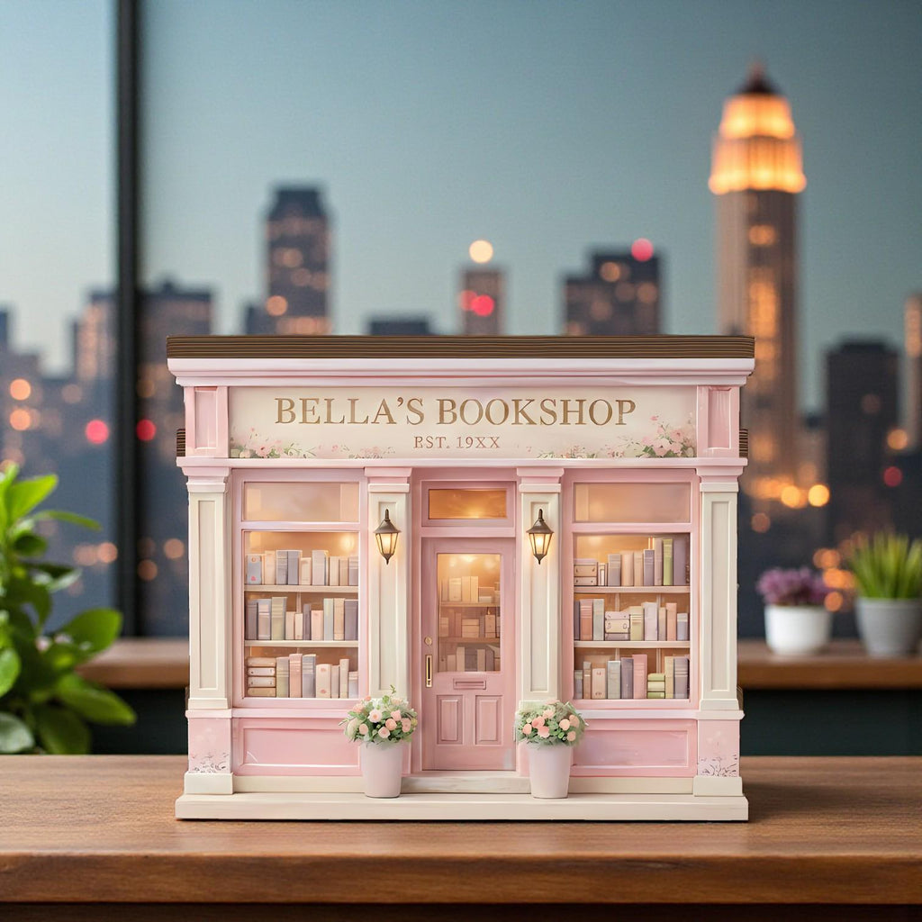 Personalized Bookshop Wooden Block, Custom Bookshelf Decor, Book Lover Gift