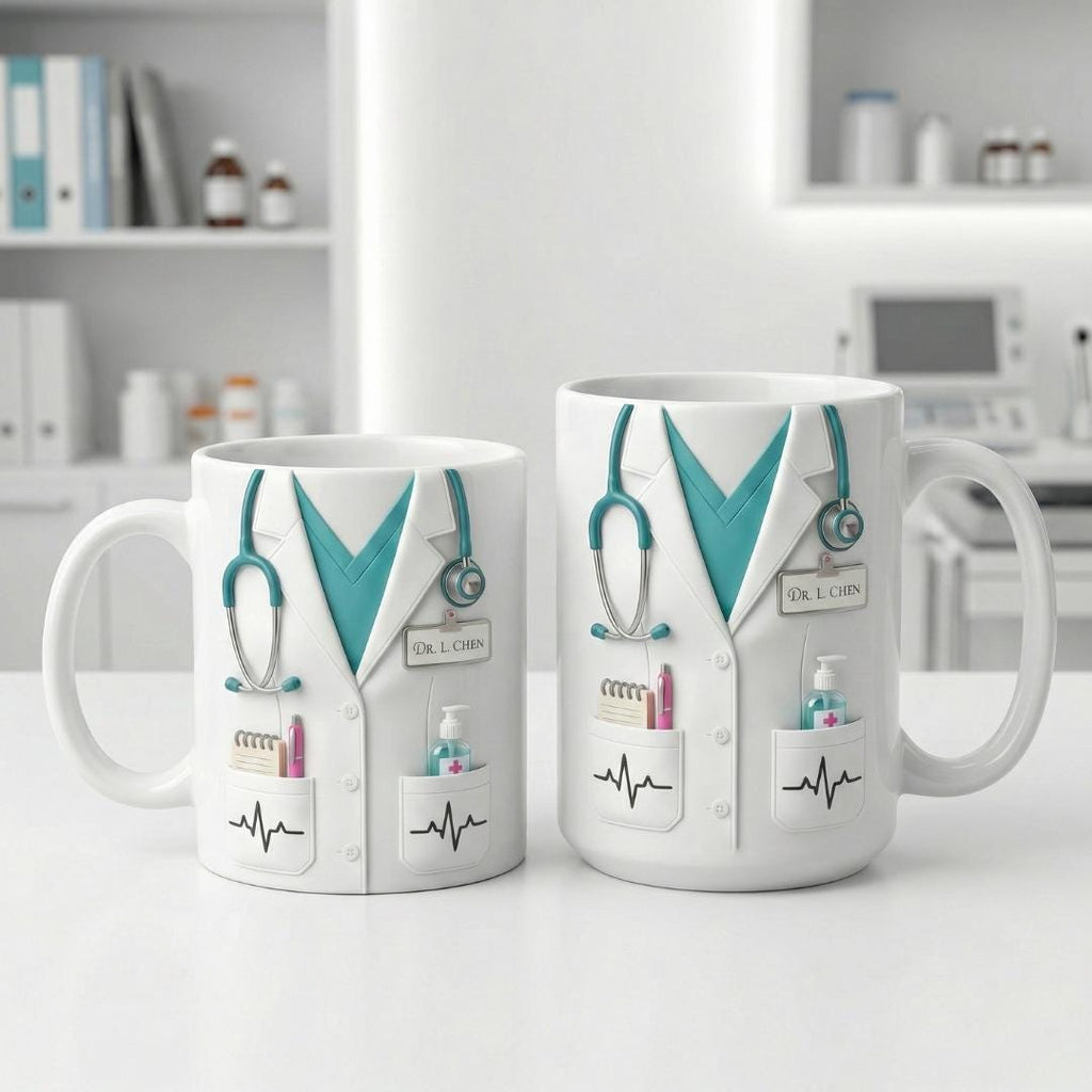 Name Doctor Mug, Custom Medical Coffee Cup, Doctor Appreciation Gift, Doctor Graduation Gift, Personalized Nurse & Physician Accent Mug