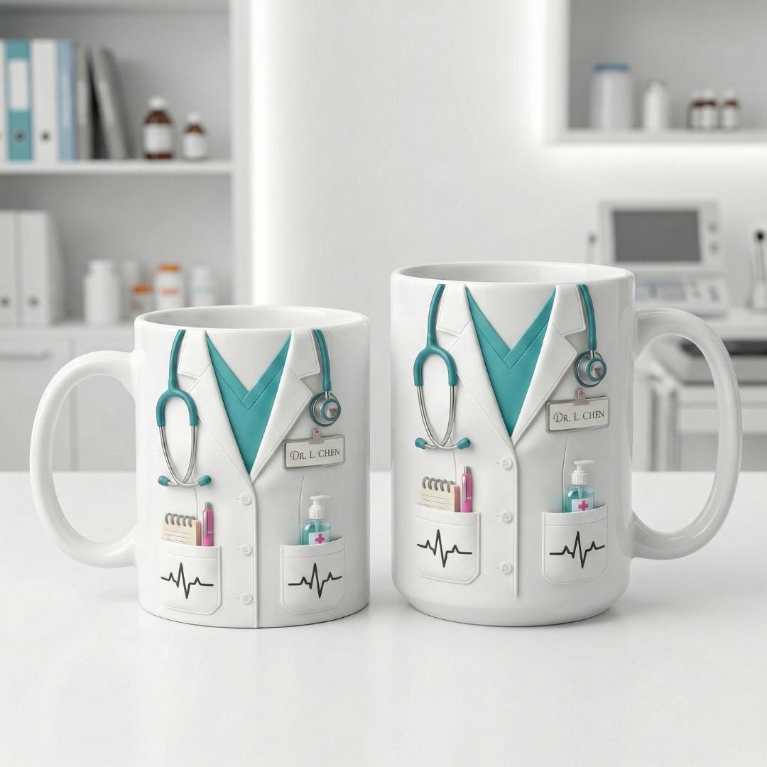 Name Doctor Mug, Custom Medical Coffee Cup, Doctor Appreciation Gift, Doctor Graduation Gift, Personalized Nurse & Physician Accent Mug