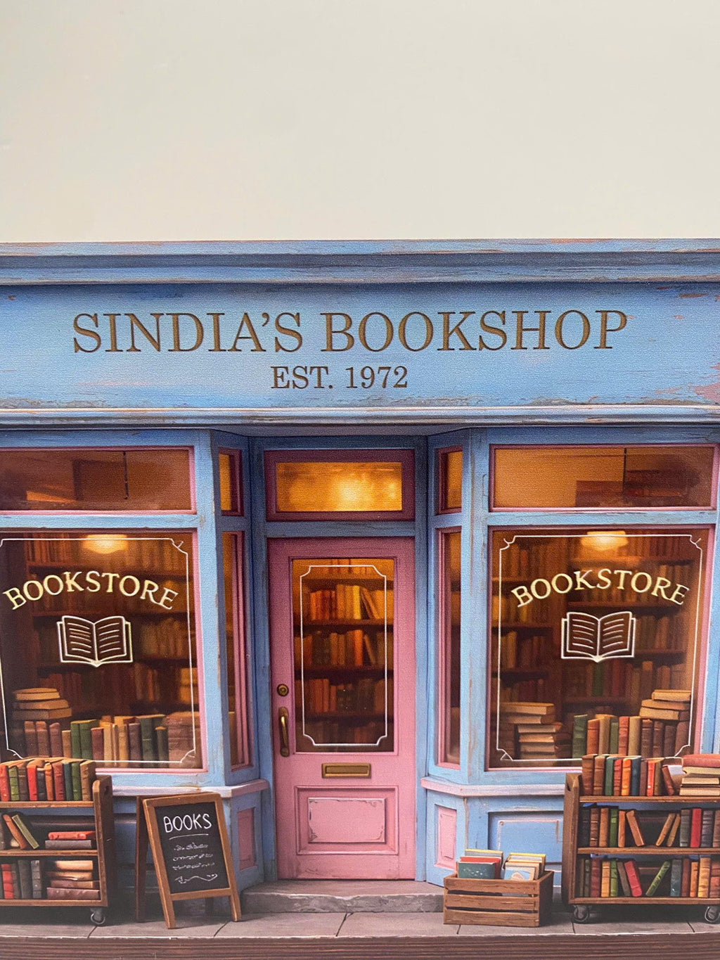 Personalized Bookshop Wooden Block Set, Custom Bookshelf Decor