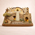 Easter Resurrection Wooden Sign, 2D Flat Empty Tomb Display, Religious Tabletop Decor, He Is Risen Christian Art, Easter Keepsake for Home