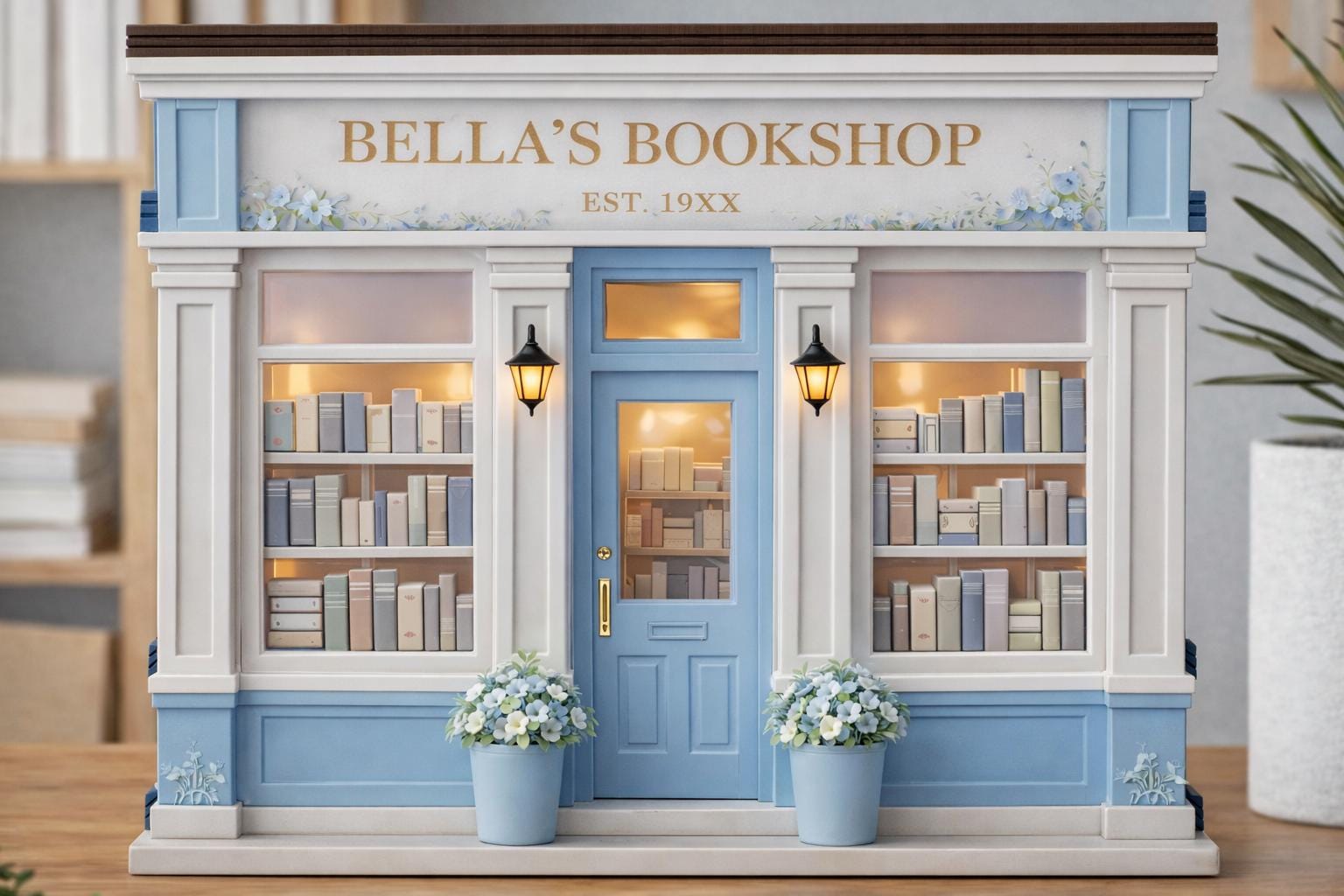 Personalized Bookshop Wooden Block, Custom Bookshelf Decor, Book Lover Gift