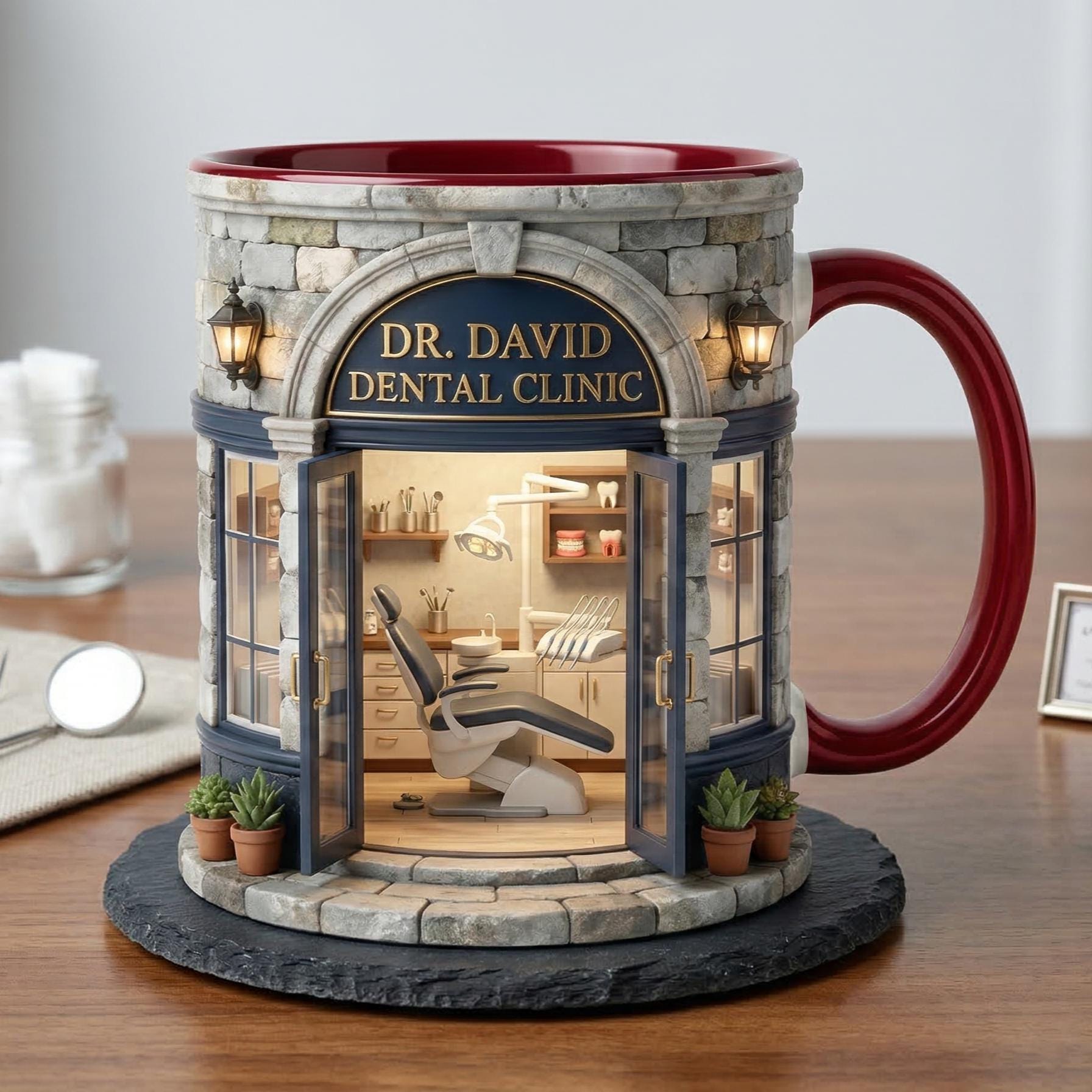 Custom Dental Clinic Mug, Dentist Mug, Personalized Dental Doctor Coffee Mug, Dentist Appreciation Gift