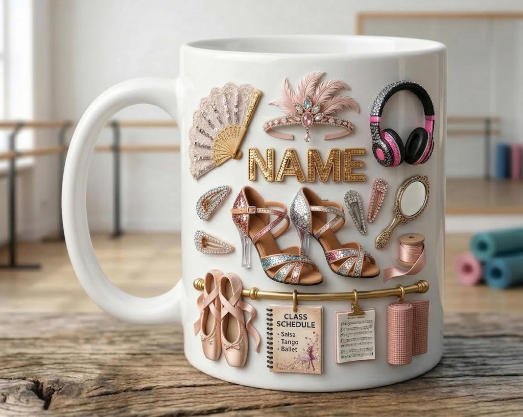 Dance Classes Mug 3D, Dance Teacher Gift, Faux 3D Mug, Dancer Mug, Studio Life Coffee Cup, Cute Gift