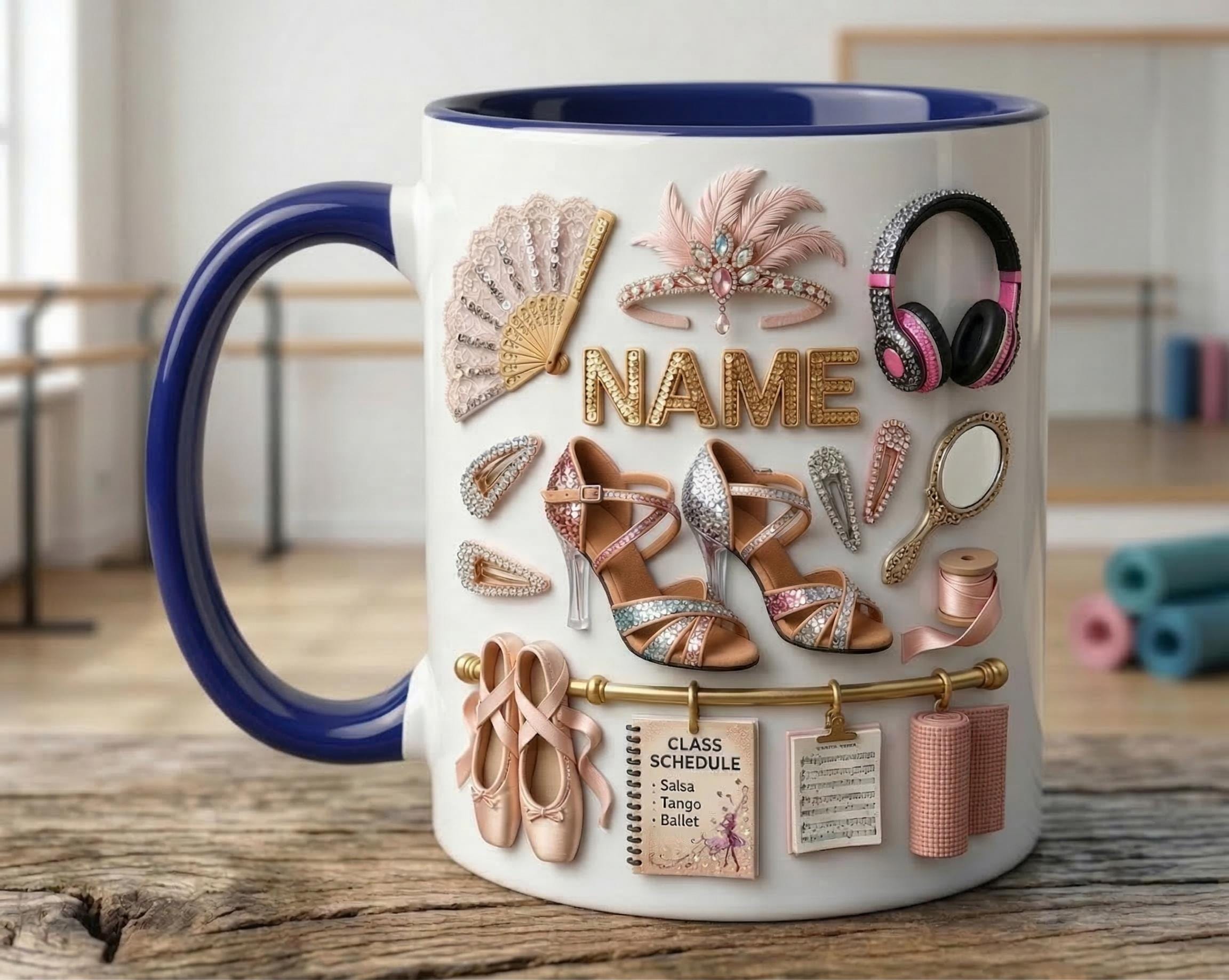 Dance Classes Mug 3D, Dance Teacher Gift, Faux 3D Mug, Dancer Mug, Studio Life Coffee Cup, Cute Gift