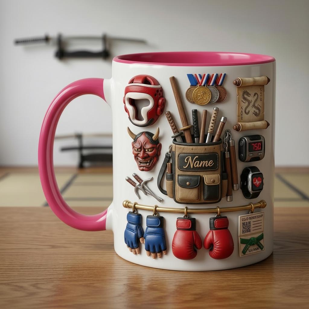 Martial Arts Mug 3D, Karate Lover Mug, Faux 3D Mug, Martial Artist Gift, Dojo Coffee Cup, Daily Mug