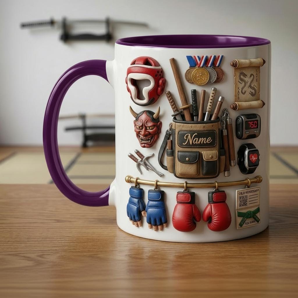Martial Arts Mug 3D, Karate Lover Mug, Faux 3D Mug, Martial Artist Gift, Dojo Coffee Cup, Daily Mug