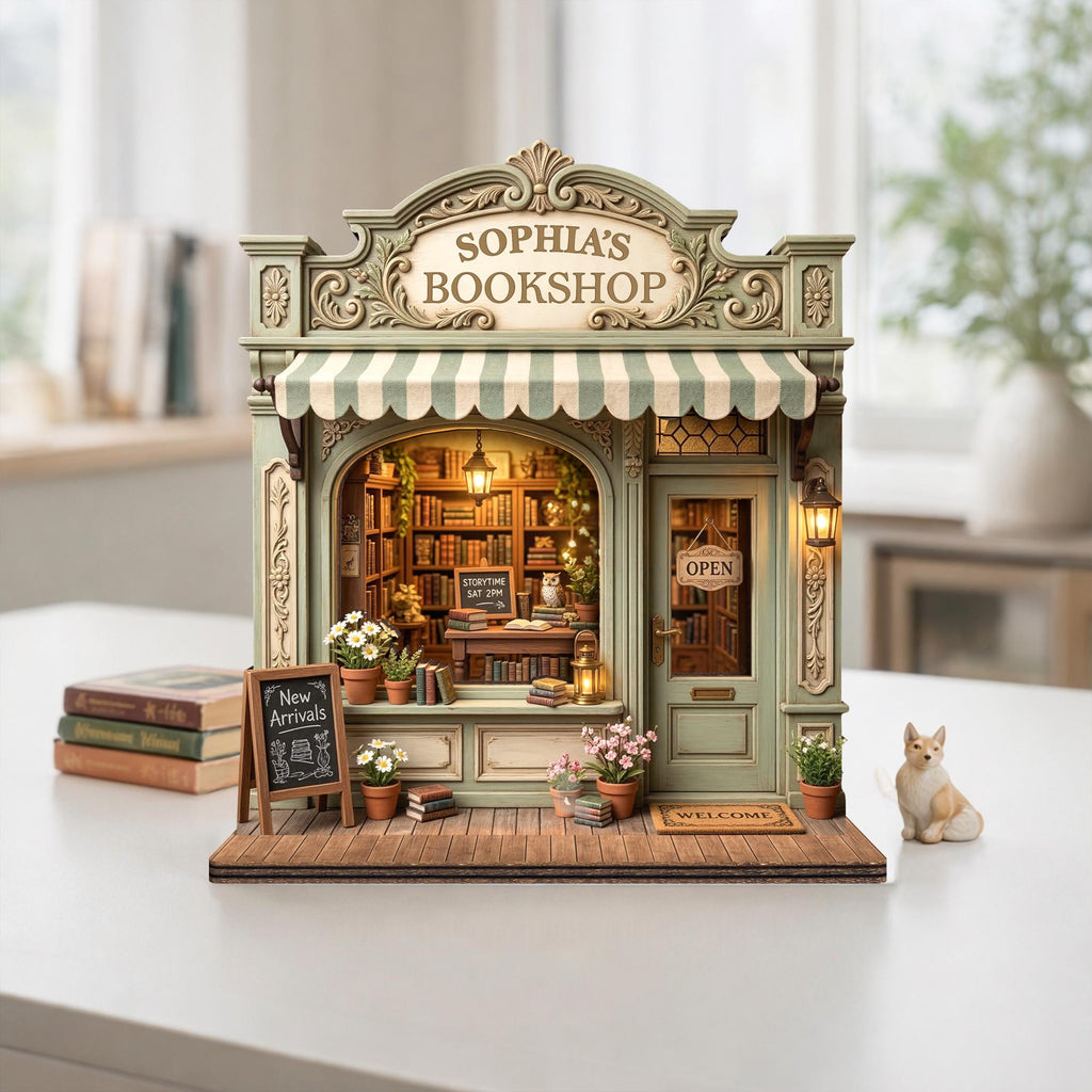 Custom Bookshop Wooden Sign,Library Book Lover Reader Gift,Reading Nook Bookshelf Decor,Bookstore Storefront Shelf Sitter,Bookish Gift