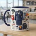 Flight Attendant 3D Mug, Cabin Crew Coffee Cup, Custom Name Airline Gift