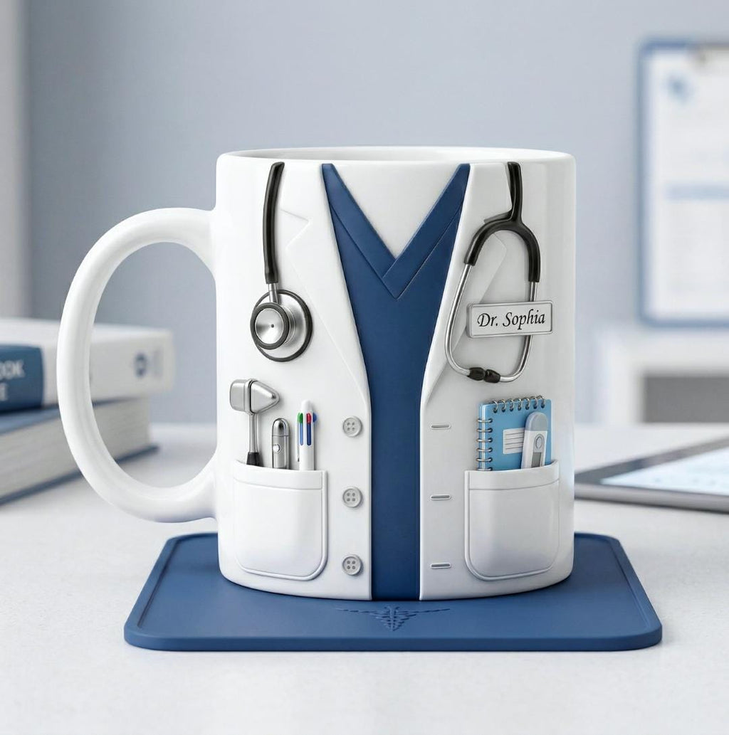 Name Doctor Mug, Custom Medical Coffee Cup, Doctor Appreciation Gift, Doctor Graduation Gift, Personalized Nurse & Physician Accent Mug