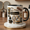 Personalized Hairstylist Mug 3D, Creative Salon Life Gift, Custom Name Coffee Cup, Faux 3D Effect Mug