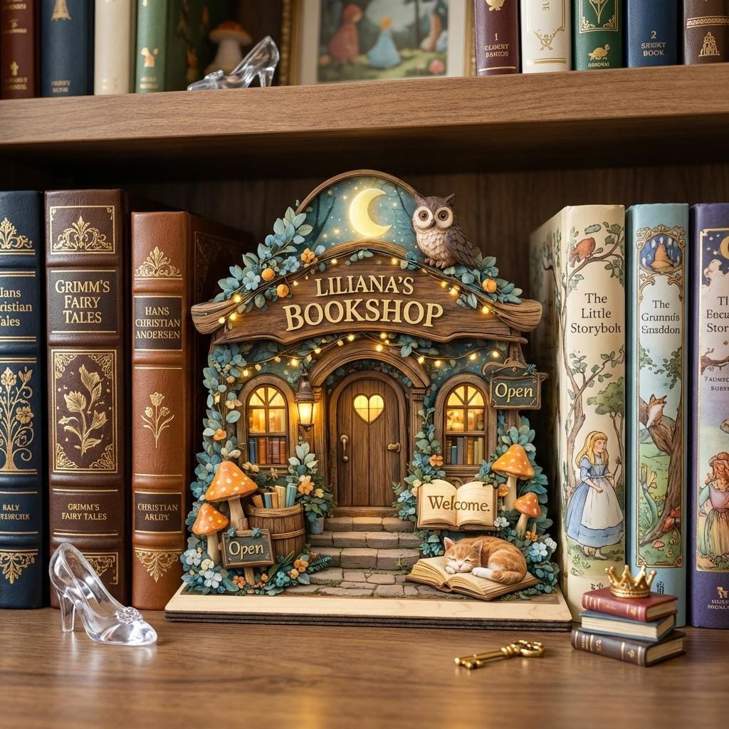 Custom Vintage Floral Bookstore Wooden Block, Bookshop Decor, Custom Book Lover & Reader Gift, Bookshelf Decore, Library Decor, Bookish Gift