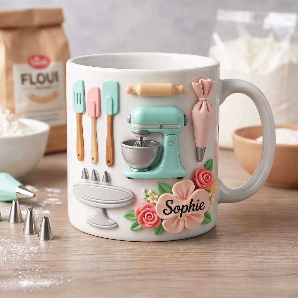 Personalized Baker Mug, Baking Gift, Home Baker Mug, Cute Baking Lover Gift, Pastry Lover Mug, Dessert Lover Gift, Baking Appreciation Gift
