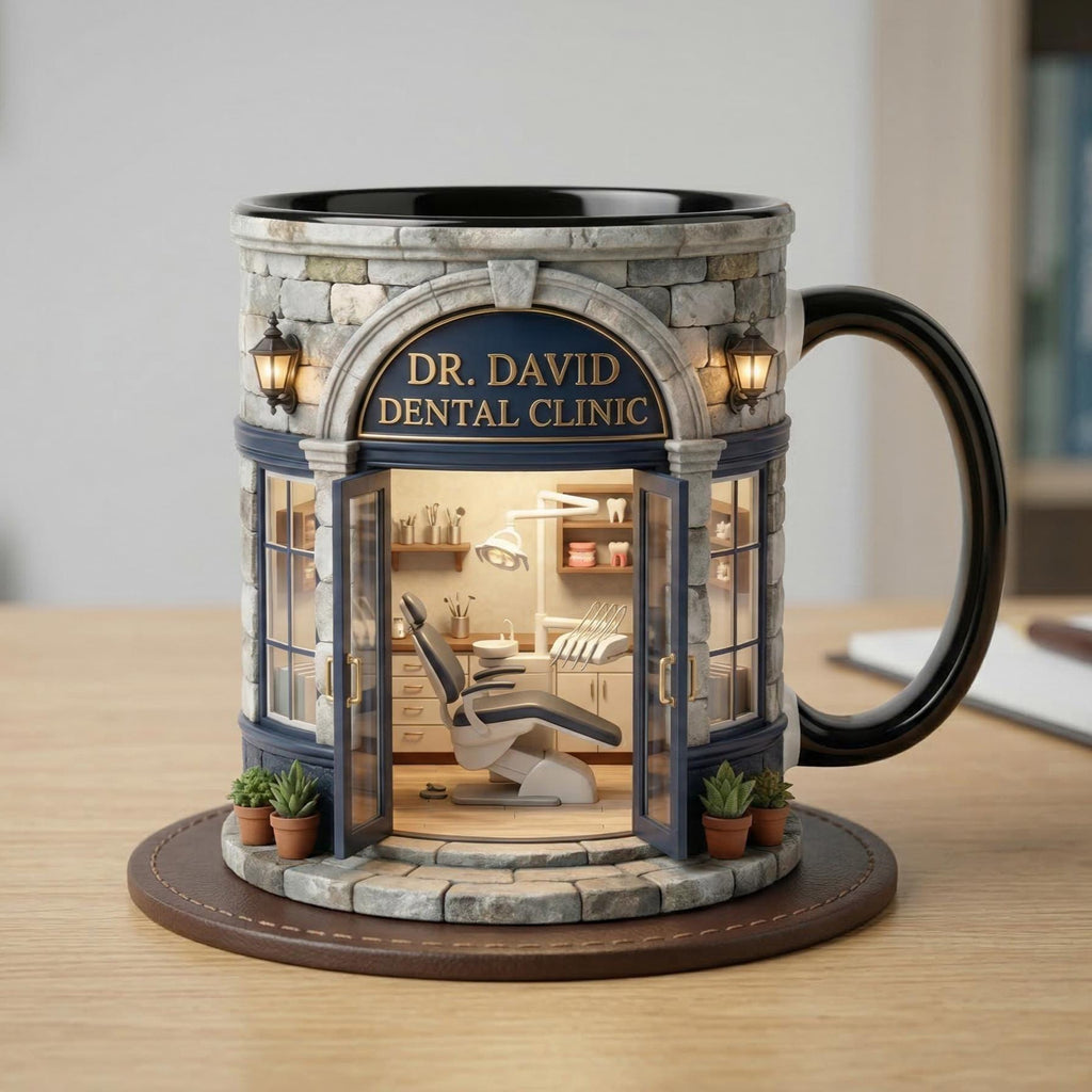 Custom Dental Clinic Mug, Dentist Mug, Personalized Dental Doctor Coffee Mug, Dentist Appreciation Gift