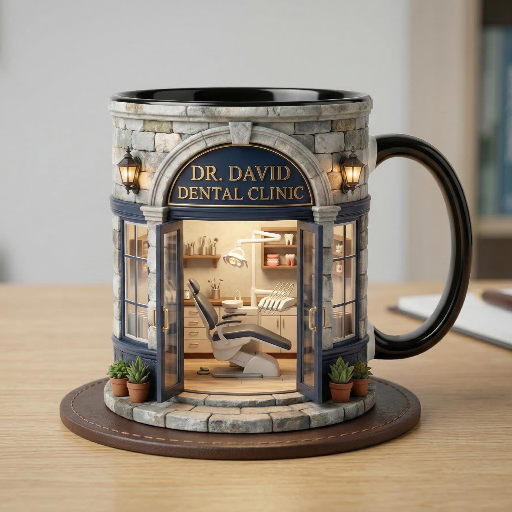 Custom Dental Clinic Mug, Dentist Mug, Personalized Dental Doctor Coffee Mug, Dentist Appreciation Gift