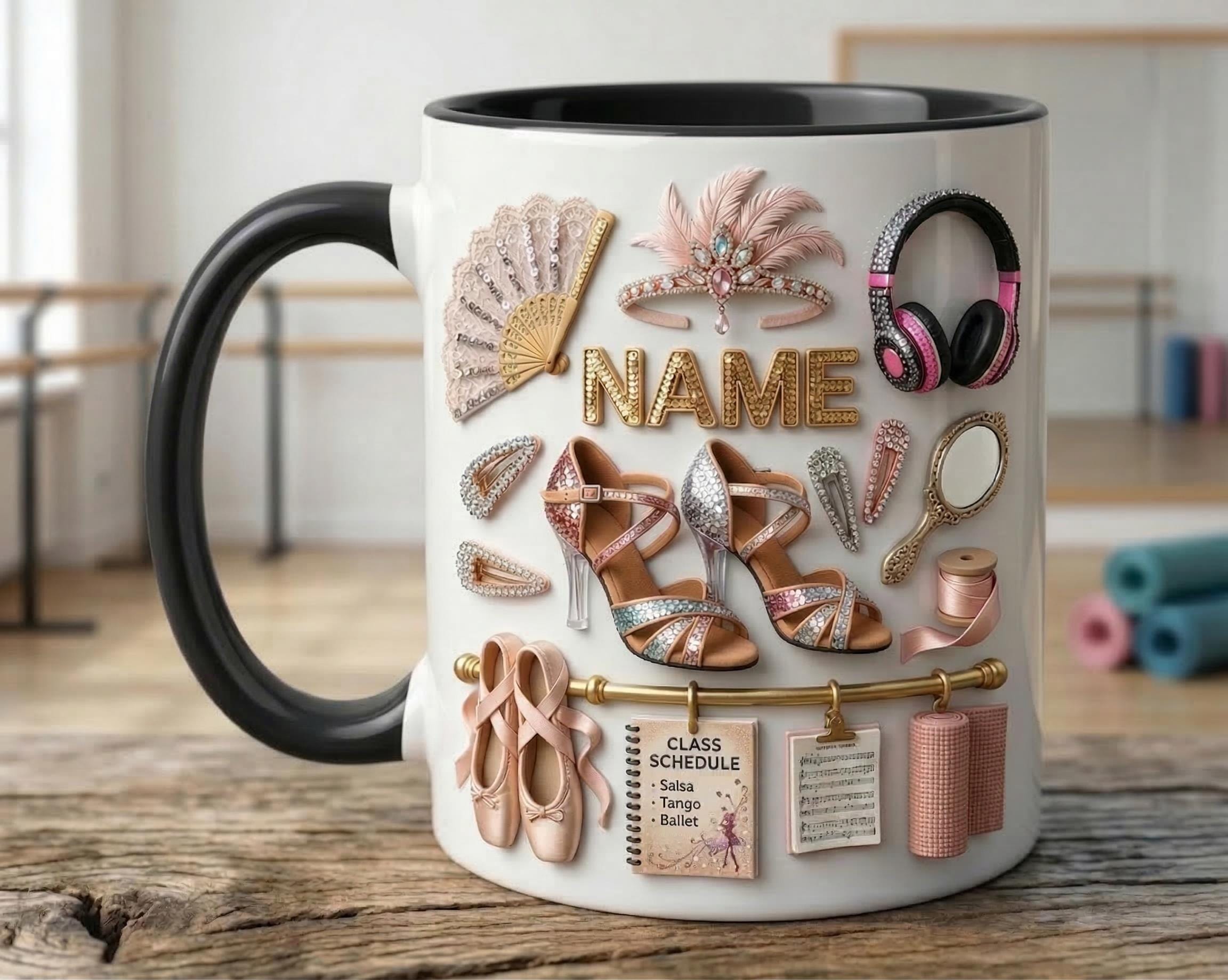Dance Classes Mug 3D, Dance Teacher Gift, Faux 3D Mug, Dancer Mug, Studio Life Coffee Cup, Cute Gift