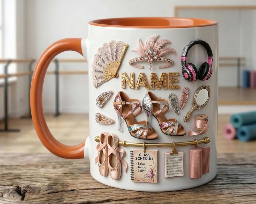 Dance Classes Mug 3D, Dance Teacher Gift, Faux 3D Mug, Dancer Mug, Studio Life Coffee Cup, Cute Gift