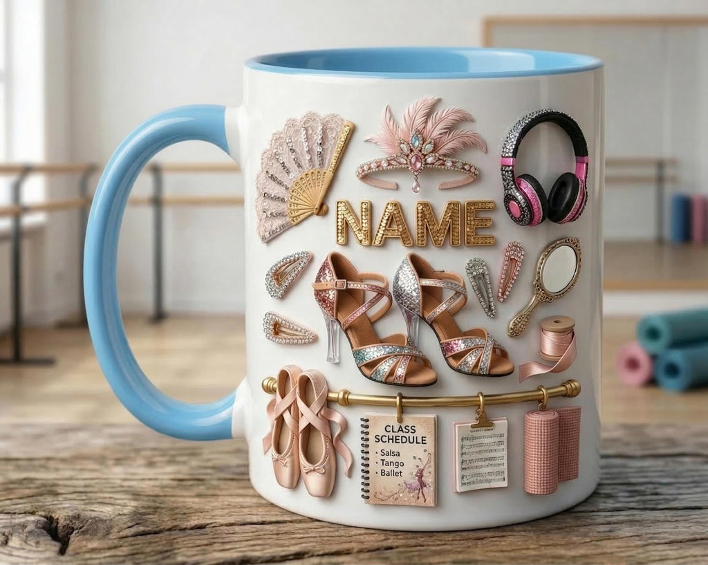 Dance Classes Mug 3D, Dance Teacher Gift, Faux 3D Mug, Dancer Mug, Studio Life Coffee Cup, Cute Gift