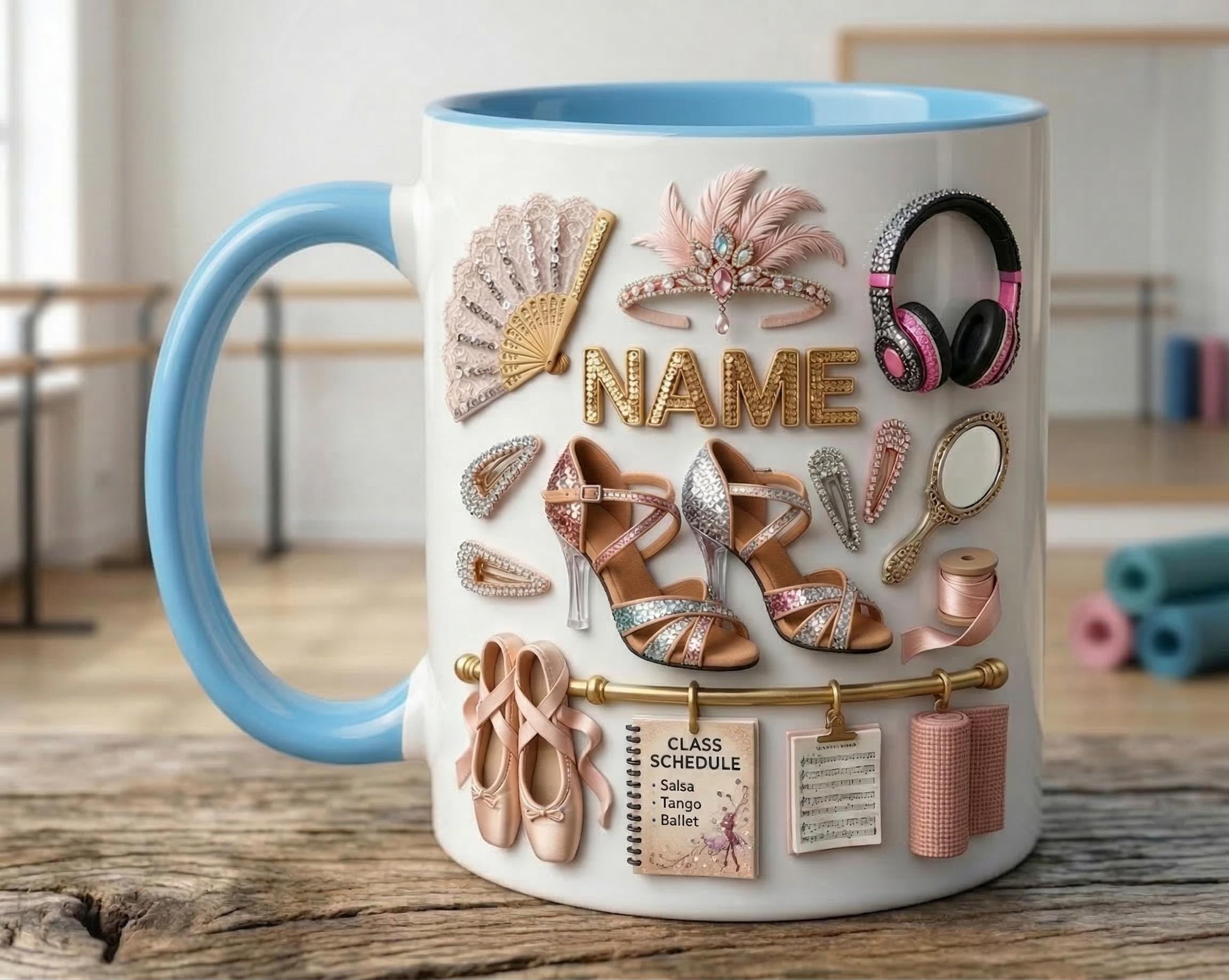 Dance Classes Mug 3D, Dance Teacher Gift, Faux 3D Mug, Dancer Mug, Studio Life Coffee Cup, Cute Gift