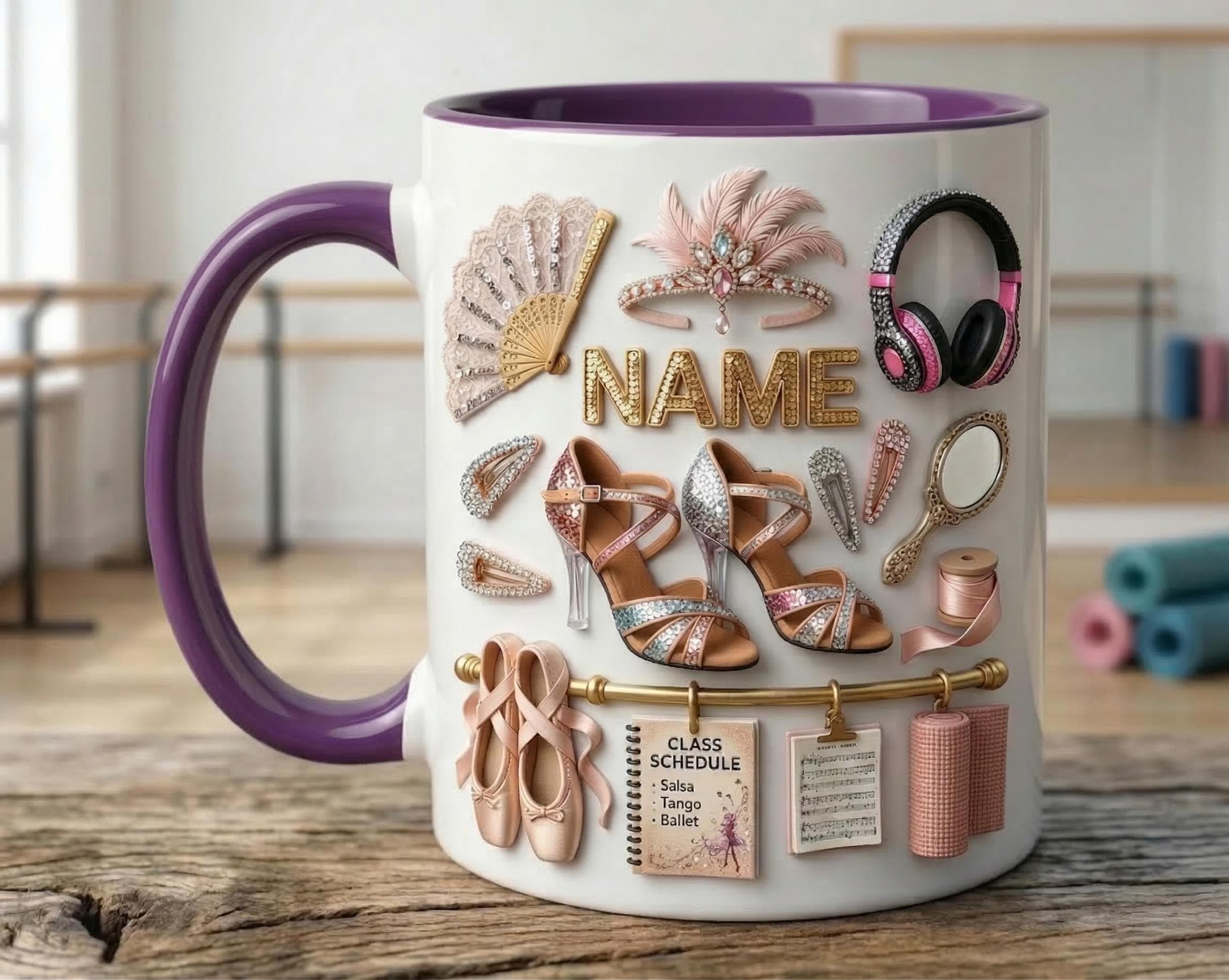 Dance Classes Mug 3D, Dance Teacher Gift, Faux 3D Mug, Dancer Mug, Studio Life Coffee Cup, Cute Gift
