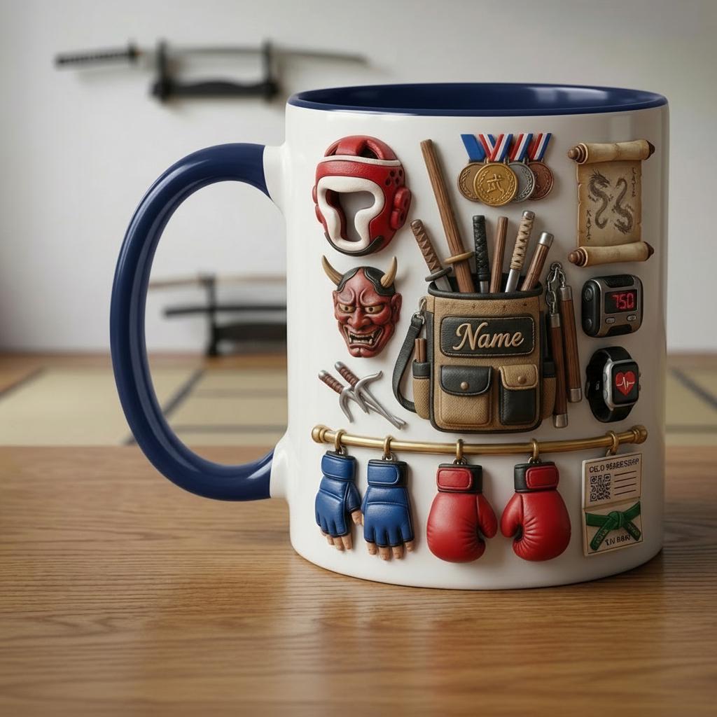 Martial Arts Mug 3D, Karate Lover Mug, Faux 3D Mug, Martial Artist Gift, Dojo Coffee Cup, Daily Mug