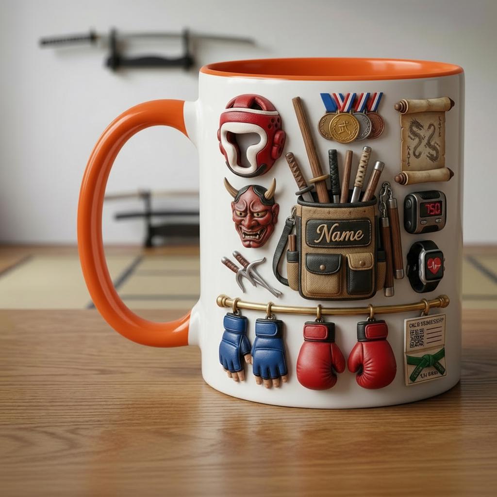 Martial Arts Mug 3D, Karate Lover Mug, Faux 3D Mug, Martial Artist Gift, Dojo Coffee Cup, Daily Mug