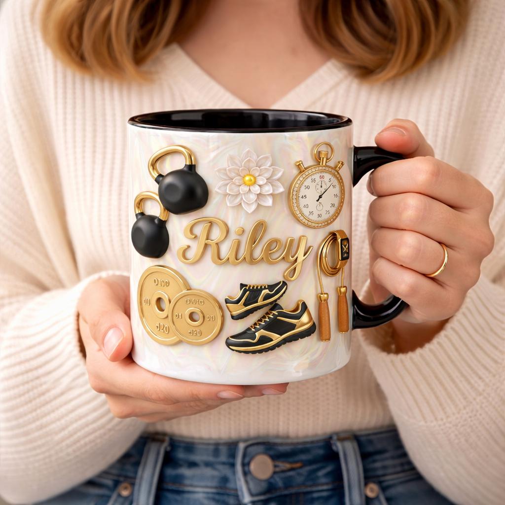 Personalized Gym Mug Custom Name Fitness Gift Workout Lover Mug Gym Lover Gift Fitness Coffee Cup Personal Trainer Gift
