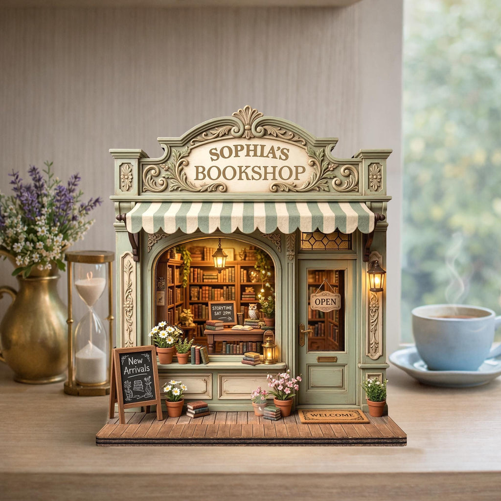 Custom Bookshop Wooden Sign,Library Book Lover Reader Gift,Reading Nook Bookshelf Decor,Bookstore Storefront Shelf Sitter,Bookish Gift