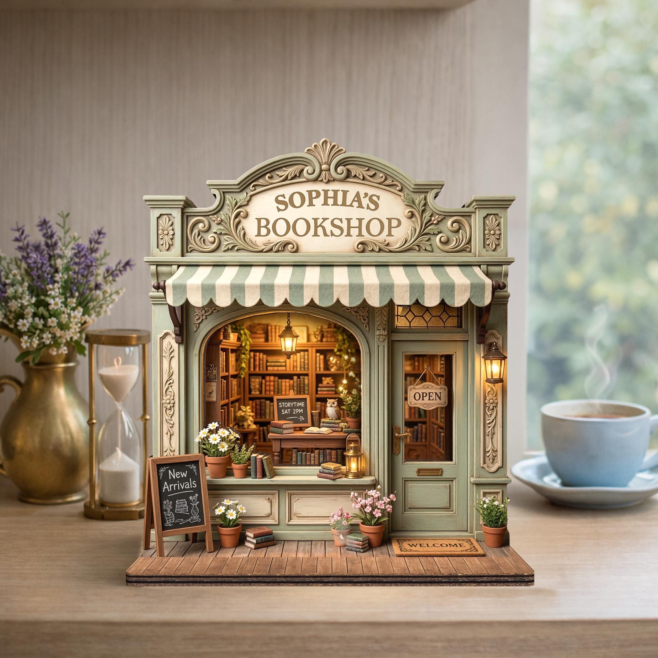Custom Bookshop Wooden Sign,Library Book Lover Reader Gift,Reading Nook Bookshelf Decor,Bookstore Storefront Shelf Sitter,Bookish Gift