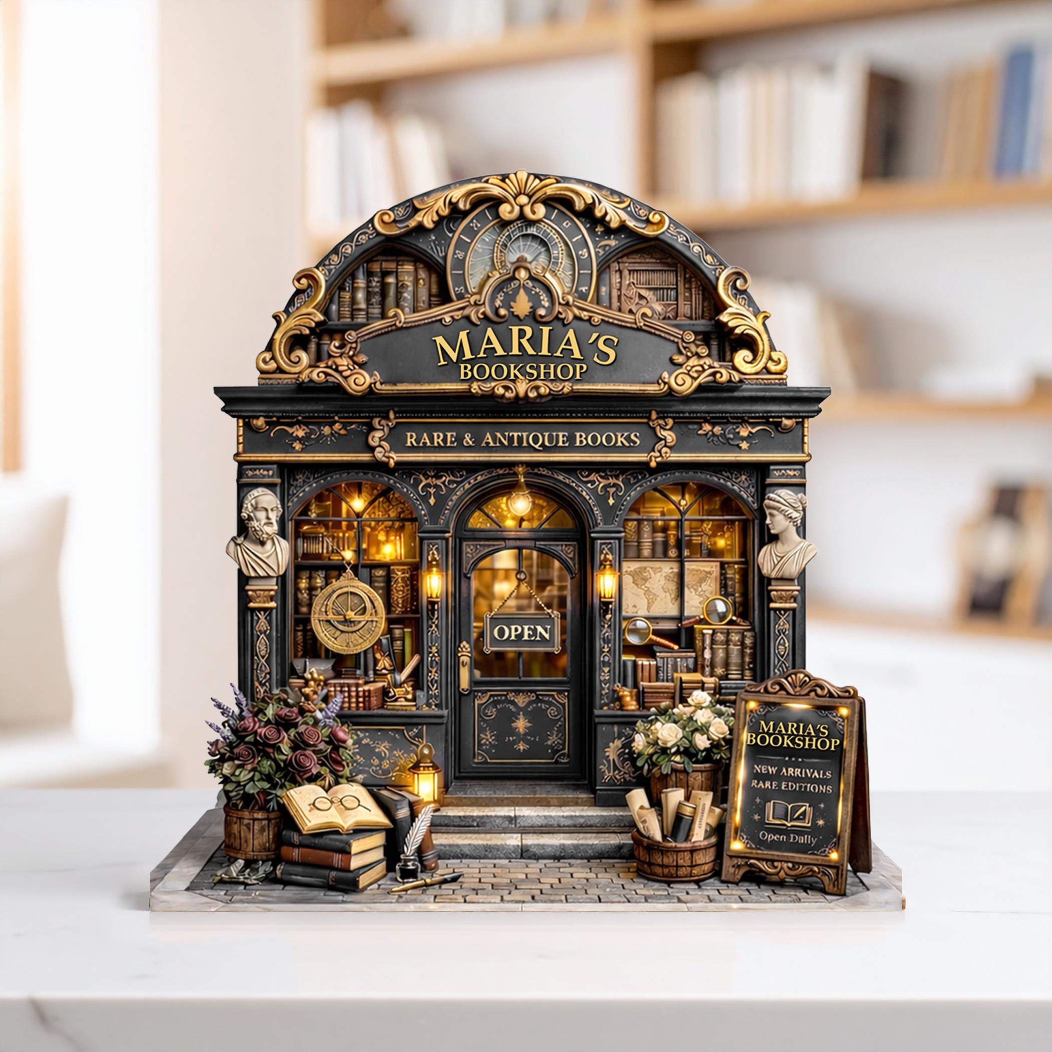 Vintage Bookstore Wooden Block, Bookshop Decor, Personalized Book Lover & Reader Gift, Bookshelf Decore, Library Decor, Bookish Gift