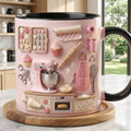Custom Name Baking Accent Mug Personalized Baker Gift for Her Cute Pastry Chef Coffee Cup 3D Kitchen Tools Mug Sophia Pink Baking Lover Gift