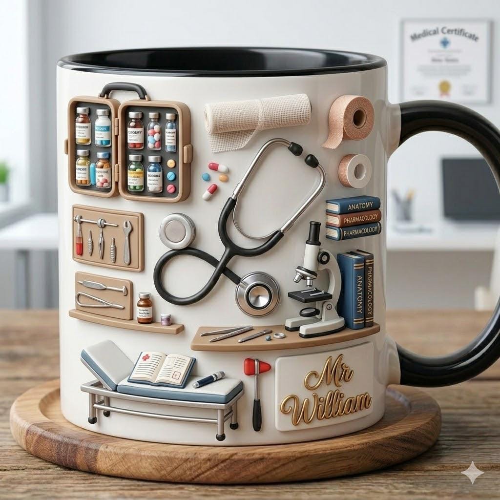 Medical Doctor Accent Mug, Custom Name Nursing Coffee Cups, Medical School Graduate Gift, Personalized Dr Mug with Name, Gift For Nurse
