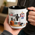 Personalized Basketball Mug with Name & Number , Custom Sports Coffee Cup , Basketball Player Gift , Gift for Him , Birthday Gift