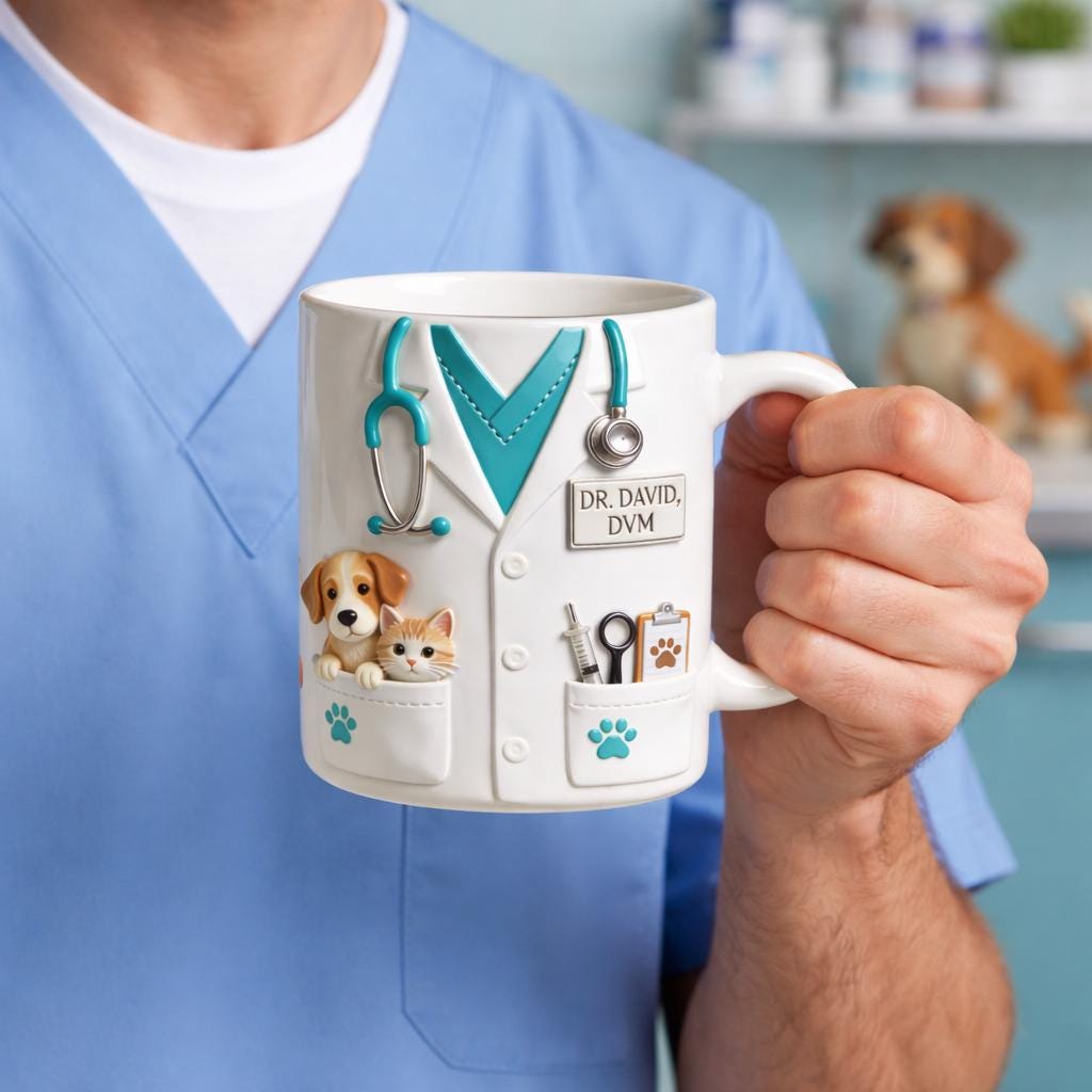 Personalized Veterinarian Mug with Name, DVM Gift, Vet Tech Coffee Mug, Animal Lover Gift for Him Her