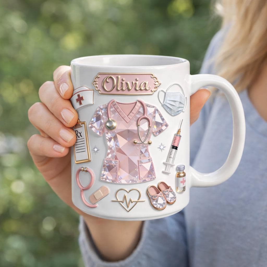 Personalized Nurse Mug with Name, RN Gift, Nurse Appreciation Coffee Mug, Medical Gift for Her