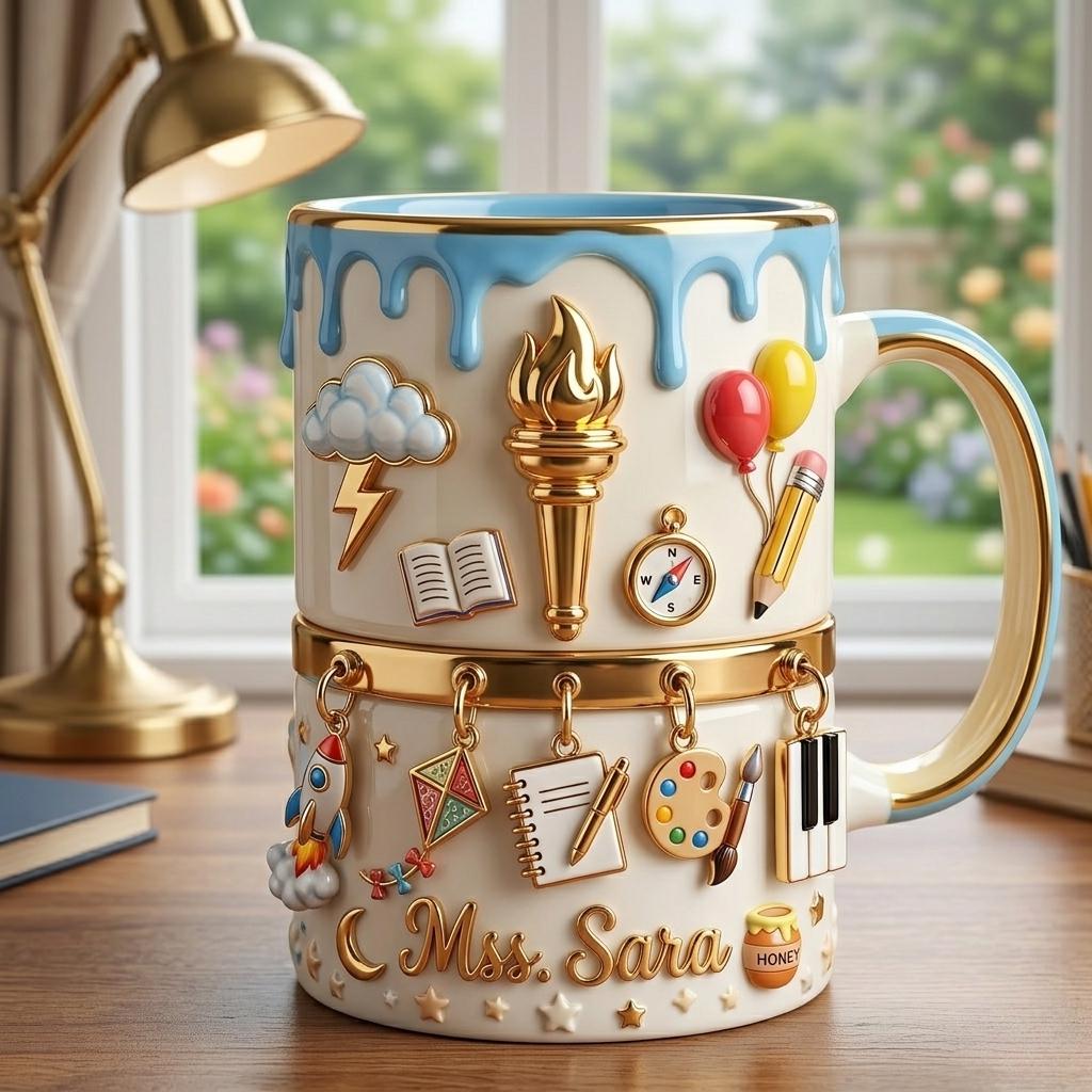 Personalized Graduation Mug with Name, Custom Teacher Coffee Mug, Graduation Gift for Teacher, School Achievement Gift Cup