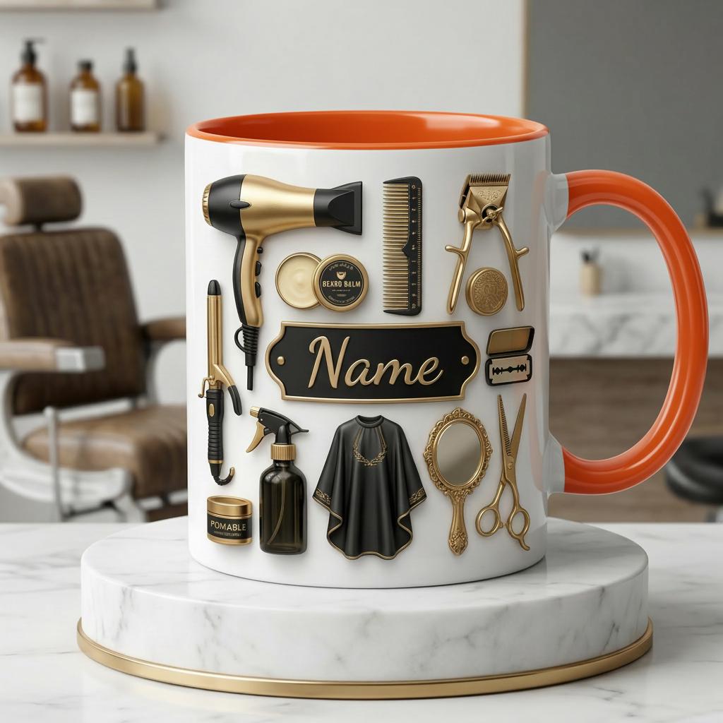 Personalized Hairstylist Mug 3D, Custom Stylist Name Coffee Cup (Faux 3D Effect)