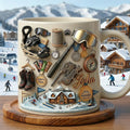 Snowboarding Mug Personalized Name Coffee Cup Custom Snowboarder Gift Winter Sports Mountain Lodge Decor 11oz 15oz Ceramic Skier Cup