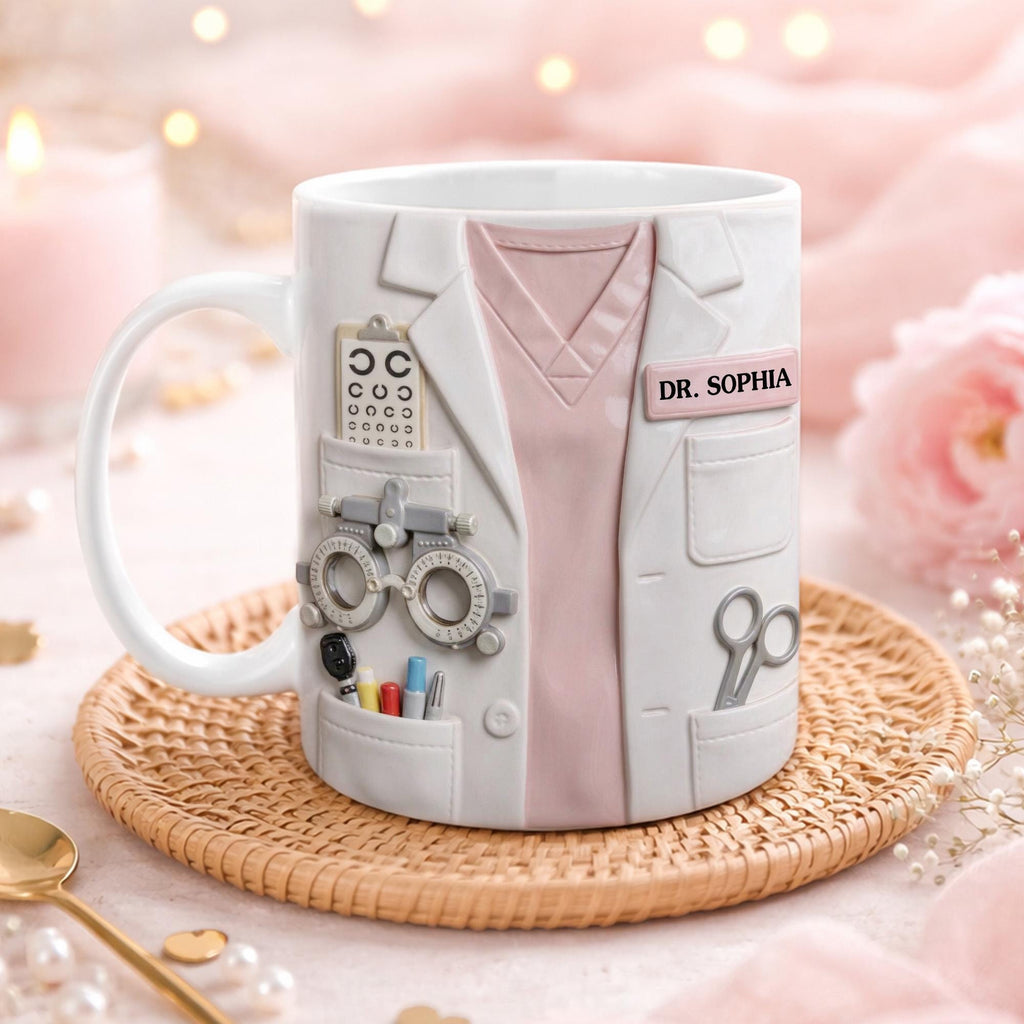 Personalized Doctor Mug, 2D Flat Mug Custom Gift for Doctors & Medical Students, Graduation Gift for Women, MD Graduation, Doctors Day Gifts