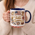 Personalized Patriotic Accent Mug, Custom Stars Strength and Liberty Cup, USA Dad Gift