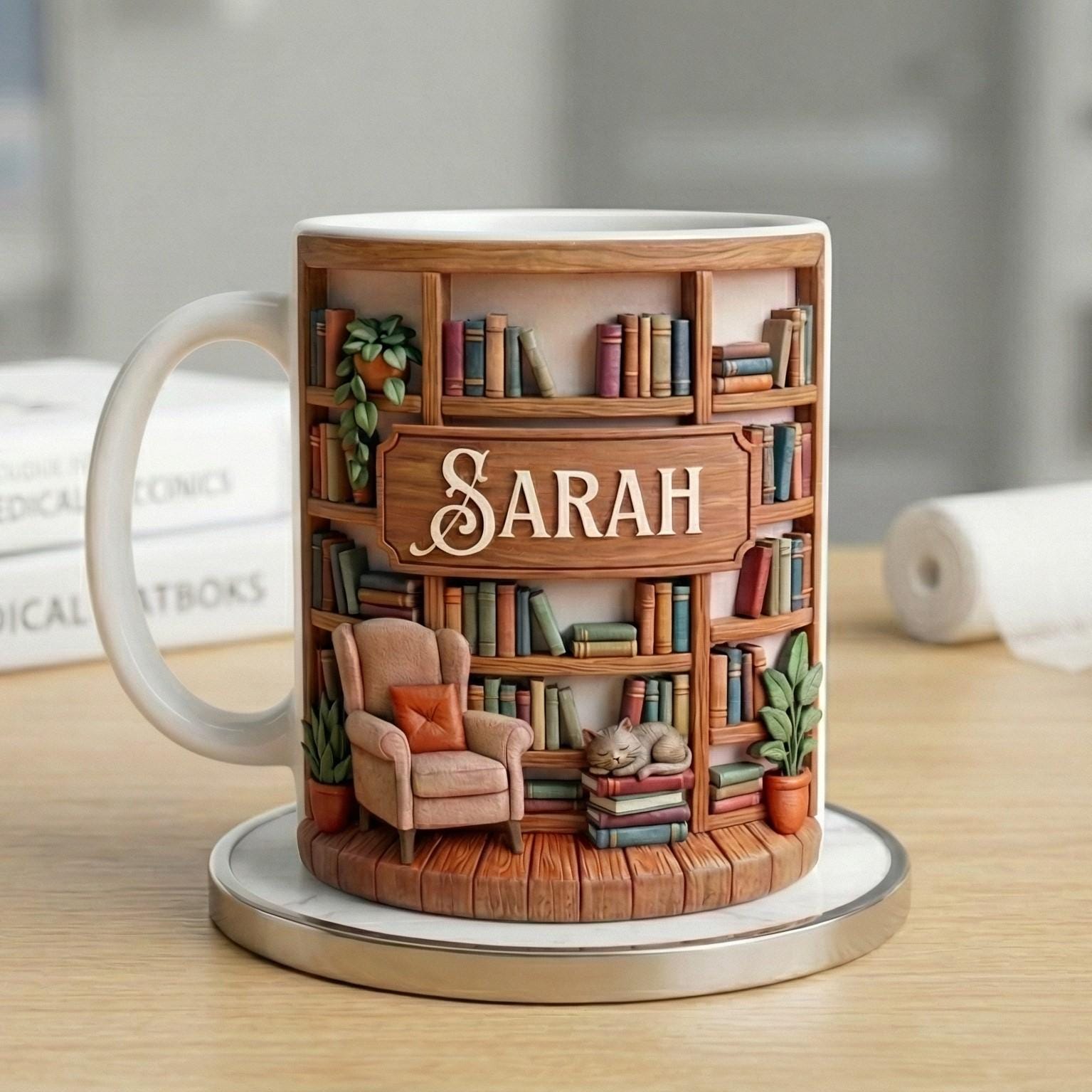 Personalized Librarian Mug, Custom Name Mug Sophia, Teacher Coffee Cup, Book Lover Gift, Library Mug, Teacher Appreciation Gift