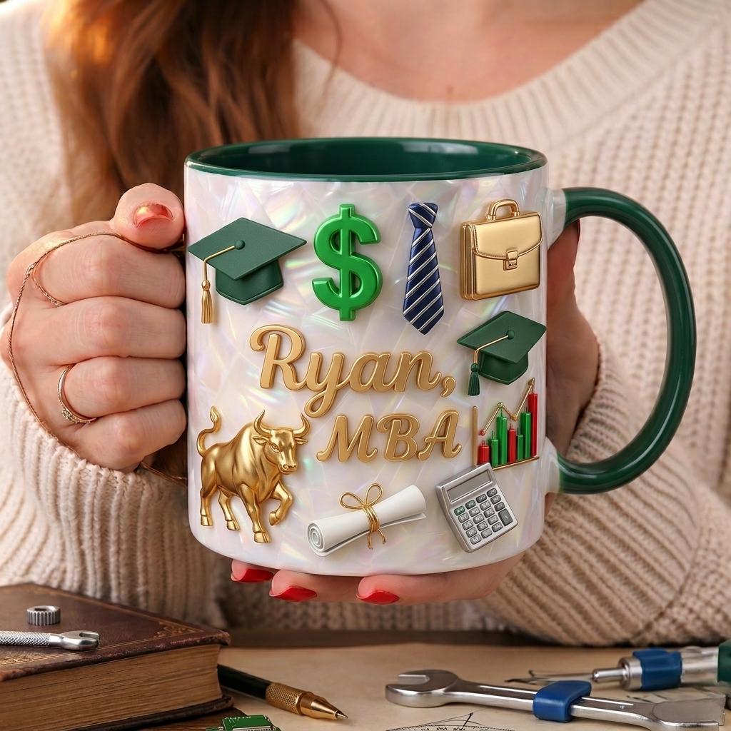 Personalized MBA Graduation Mug with Name, Custom Business Graduate Coffee Mug, Finance Student Gift, Class of 2026 MBA Gift