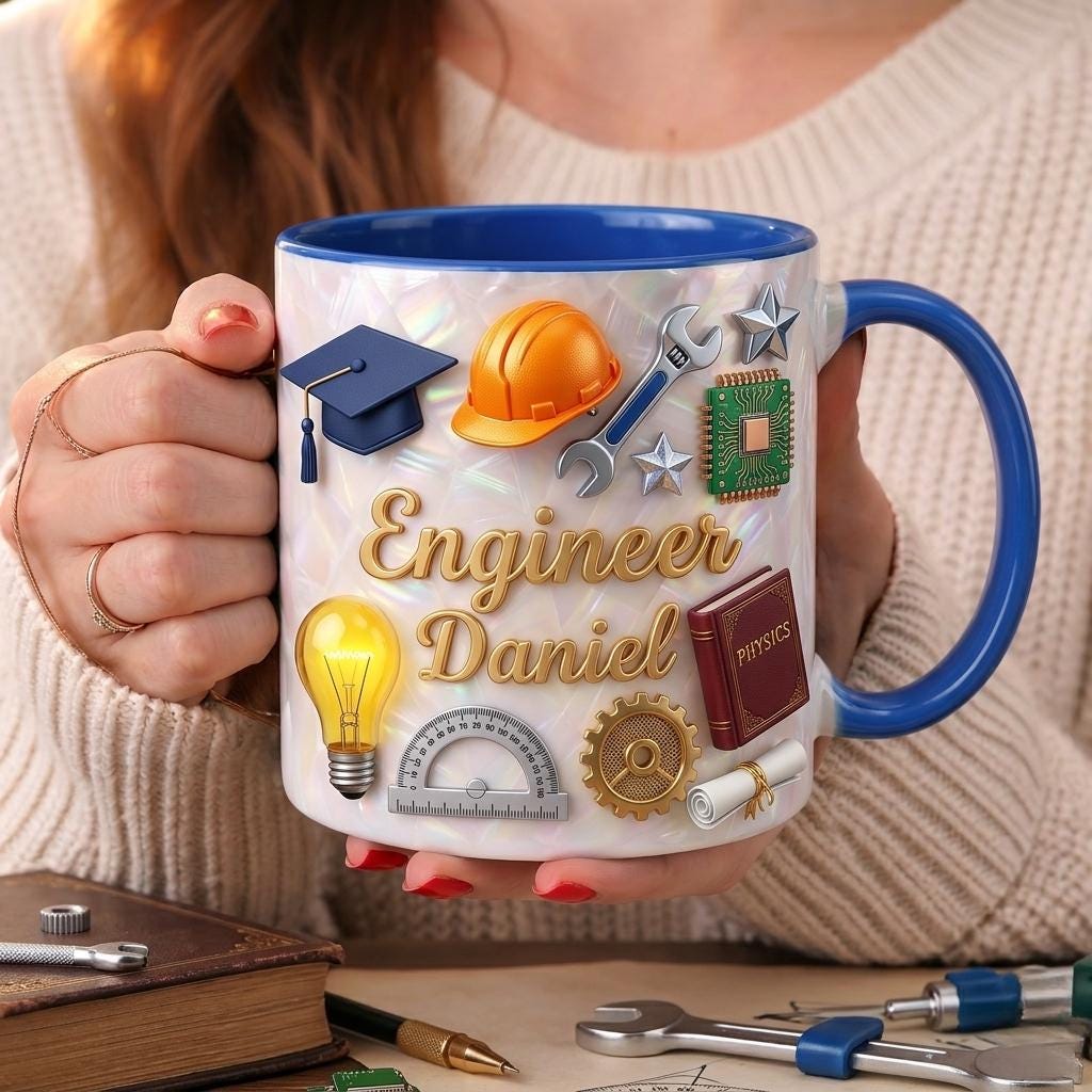 Personalized STEM Graduation Mug with Name, Custom Science Graduate Coffee Mug, Engineering Student Gift, Class of 2026 Grad Gift