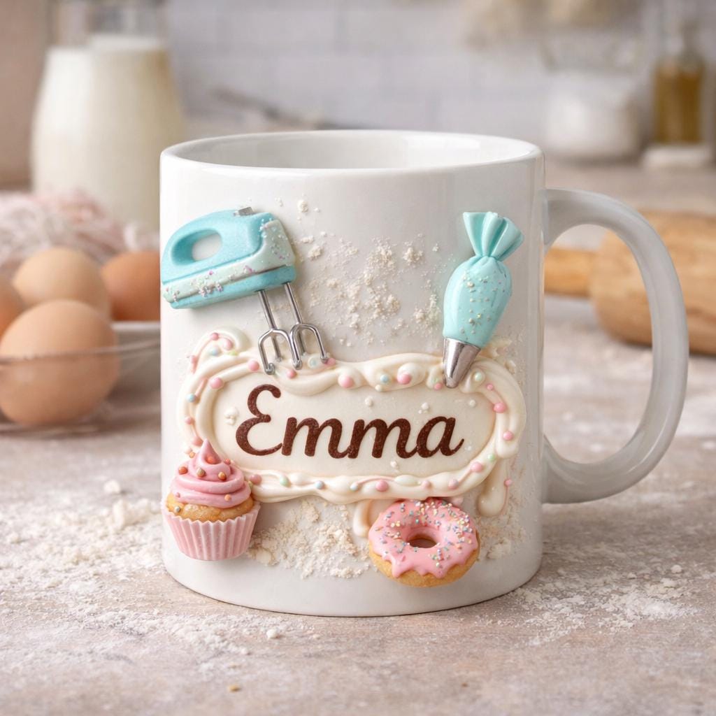 Personalized Baker Mug, Baking Gift, Home Baker Mug, Cute Baking Lover Gift, Pastry Lover Mug, Dessert Lover Gift, Baking Appreciation Gift