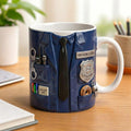 Personalized Police Officer Mug Custom Cop Coffee Cup 3D Uniform Illusion Print Law Enforcement Gift For Police Academy First Responder
