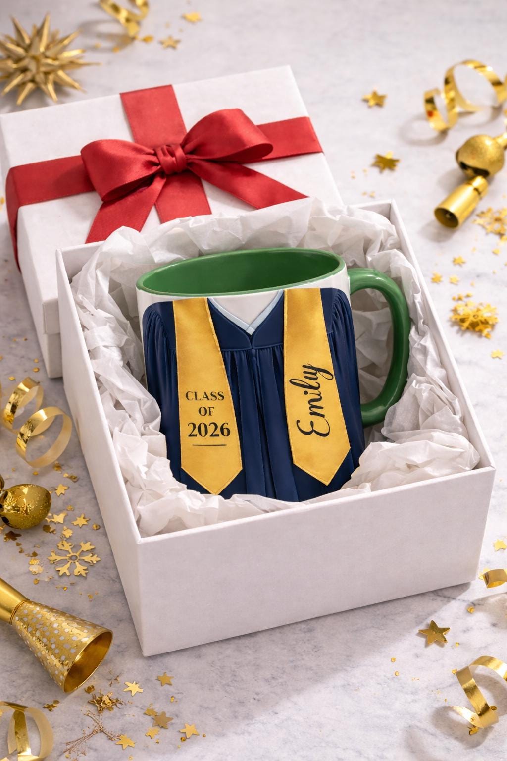 Personalized Name Graduation Mug, Class of 2026, Senior Gift Idea, Faux 3D Ceramic Mug