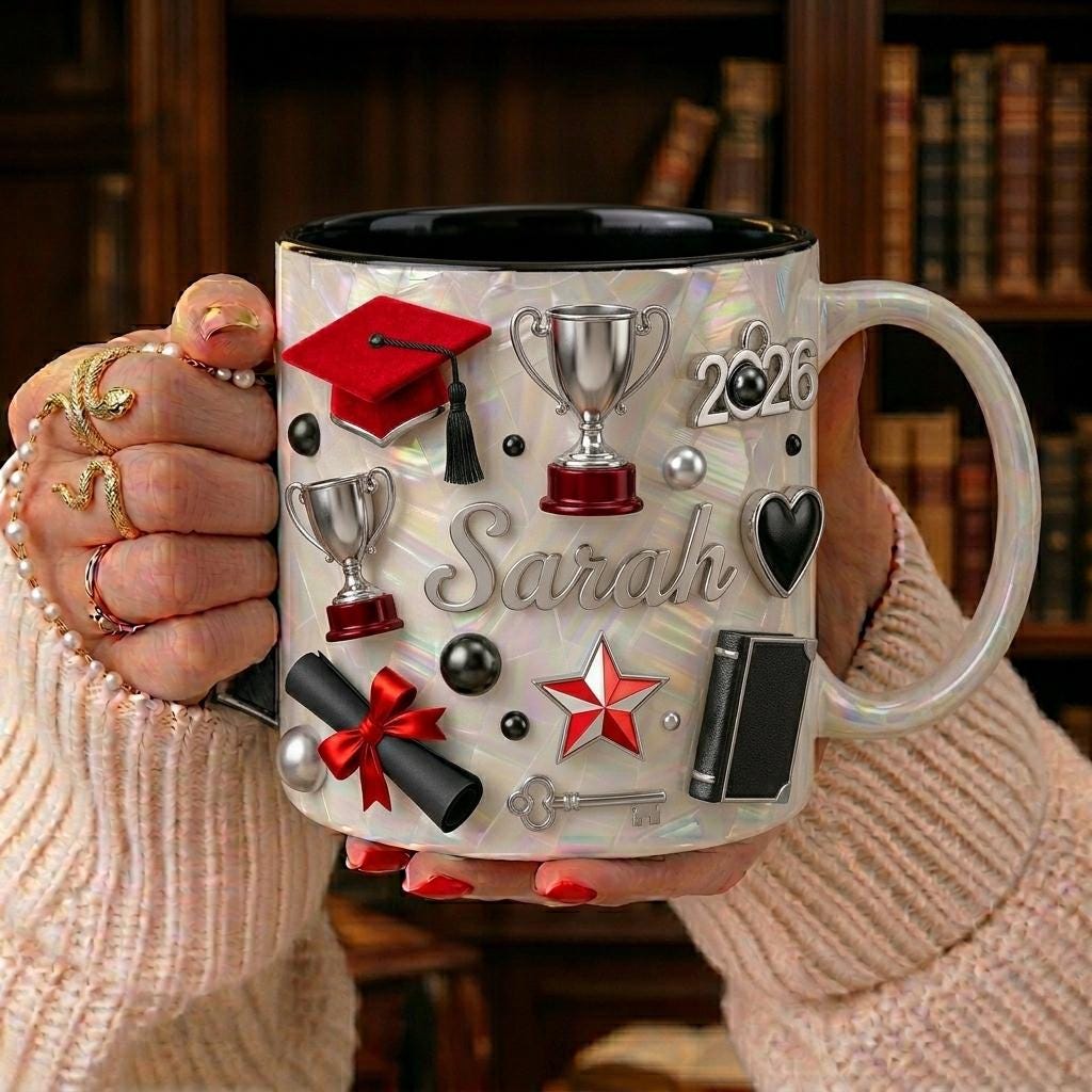 Personalized Graduation Mug with Name, Custom Name Coffee Mug, Class of 2026 Gift, Congrats Graduate Cup, Achievement Keepsake