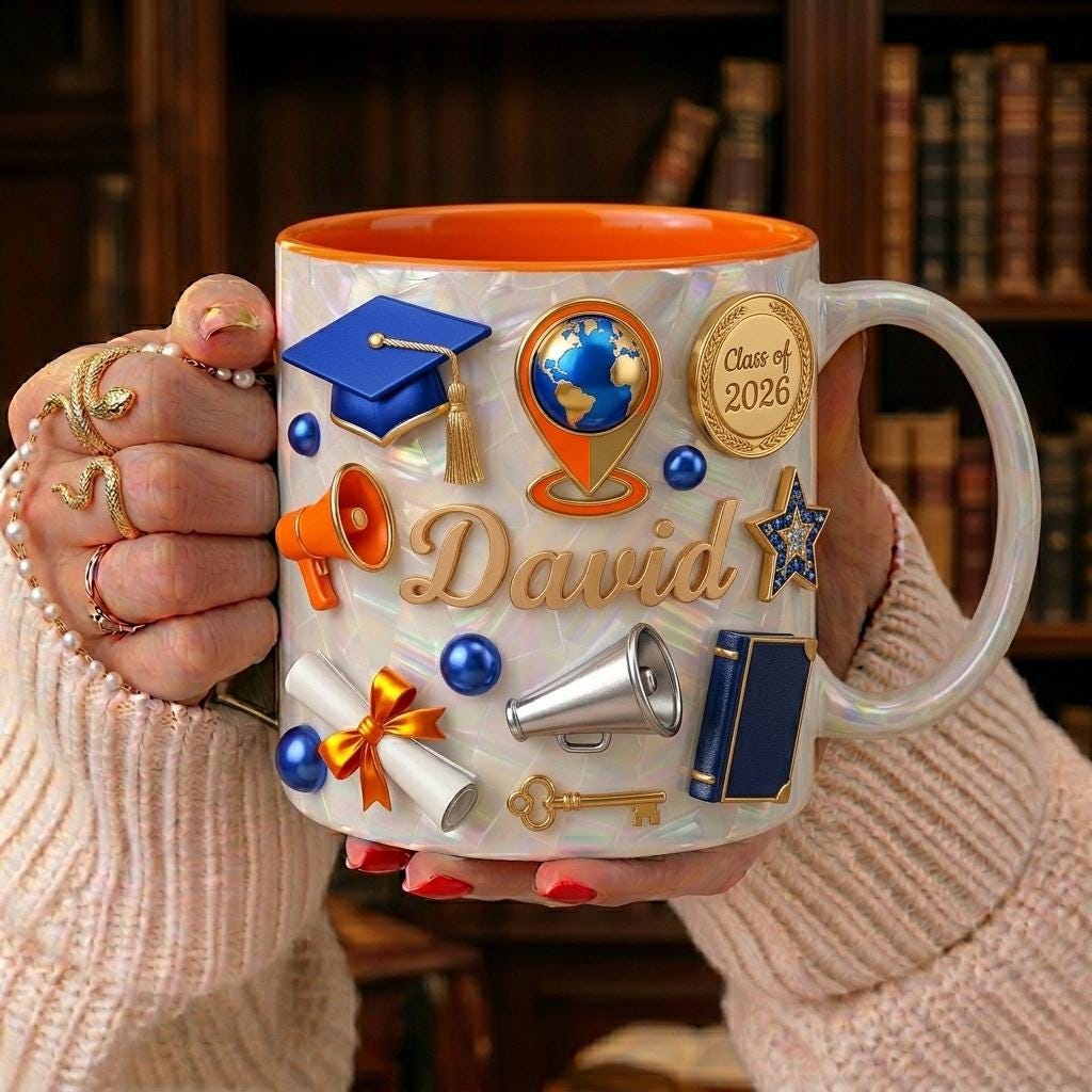 Personalized Graduation Mug with Name, Custom Name Grad Coffee Mug, Class of 2026 Gift, Congrats Graduate Cup, Achievement Gift