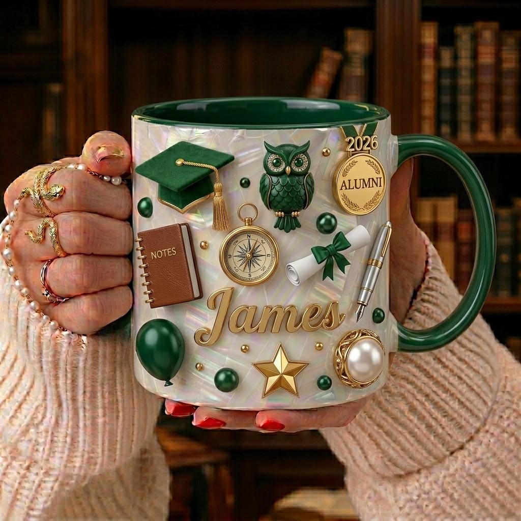 Personalized Graduation Mug with Name, Custom Name Grad Coffee Mug, Class of 2026 Gift, Congrats Graduate Cup, Achievement Gift
