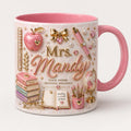 Personalized Teacher Mug with Name, Custom Teacher Coffee Mug, Cute Apple Gift for Teacher, Back to School Teacher Gift Cup